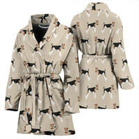 Lovely Wire Fox Terrier Dog Pattern Print Women's Bath Robe-Free Shipping - Deruj.com
