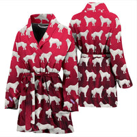 Great Pyrenees Dog Pattern On Red Print Women's Bath Robe-Free Shipping - Deruj.com