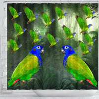 Blue Headed Parrot Print Shower Curtains-Free Shipping - Deruj.com