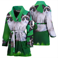 Lovely Snowshoe Cat Print Women's Bath Robe-Free Shipping - Deruj.com
