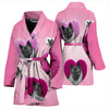 Norwegian Elkhound dog Print Women's Bath Robe-Free Shipping - Deruj.com