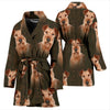 Irish Terrier Dog Print Women's Bath Robe-Free Shipping - Deruj.com