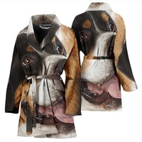 Greater Swiss Mountain Dog Print Women's Bath Robe-Free Shipping - Deruj.com