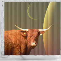 Salers Cattle (Cow) Print Shower Curtain-Free Shipping - Deruj.com