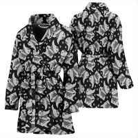 Keeshond Dog Paws Pattern Print Women's Bath Robe-Free Shipping - Deruj.com