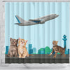 Happy Cats Print Shower Curtain-Free Shipping - Deruj.com