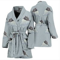 Korat Cat Print Women's Bath Robe-Free Shipping - Deruj.com
