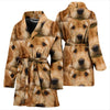 Golden Retriever Dog Print Women's Bath Robe-Free Shipping - Deruj.com