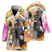 Leonberger Dog Print Women's Bath Robe-Free Shipping - Deruj.com