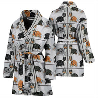 Shetland Sheepdog Art Pattern Print Women's Bath Robe-Free Shipping - Deruj.com