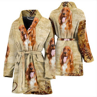 Cute Cocker Spaniel Print Women's Bath Robe-Free Shipping - Deruj.com