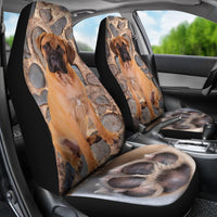 Bullmastiff Dog With Paw Print Car Seat Covers- Free Shipping - Deruj.com