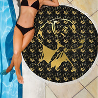 Vizsla Dog Golden Pattern Print Beach Blanket-Free Shipping - Deruj.com