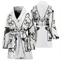French Bulldog Art Print Women's Bath Robe-Free Shipping - Deruj.com