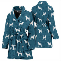 Bloodhound Dog Pattern Print Women's Bath Robe-Free Shipping - Deruj.com