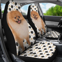 Black White Pomeranian Dog Patterns Print Car Seat Covers-Free Shipping - Deruj.com