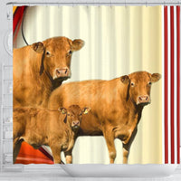 Limousin Cattle (Cow) Print Shower Curtain-Free Shipping - Deruj.com