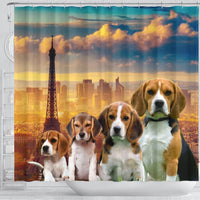 Beagle Print Shower Curtain-Free Shipping - Deruj.com