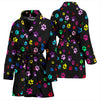 Colorful Paws Print Women's Bath Robe-Free Shipping - Deruj.com