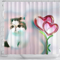 Exotic Shorthair Cat Print Shower Curtain-Free Shipping - Deruj.com
