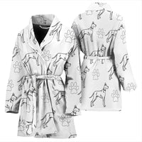 Great Dane Dog Print Women's Bath Robe-Free Shipping - Deruj.com