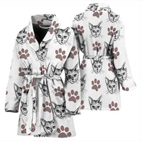 Cat With Paws Patterns Print Women's Bath Robe-Free Shipping - Deruj.com