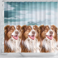 Cute Australian Shepherd Print Shower Curtains-Free Shipping - Deruj.com