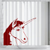 Red&White Unicorn Print Shower Curtain-Free Shipping - Deruj.com