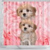 Cavapoo On Pink Print Shower Curtains-Free Shipping - Deruj.com