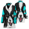 Border Collie Dog Art Print Women's Bath Robe-Free Shipping - Deruj.com