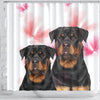 Rottweiler On White Print Shower Curtains-Free Shipping - Deruj.com