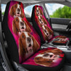 Irish Red and White Setter On Pink Print Car Seat Covers-Free Shipping - Deruj.com