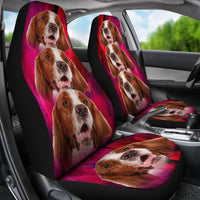 Irish Red and White Setter On Pink Print Car Seat Covers-Free Shipping - Deruj.com