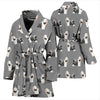 Tibetan Terrier Dog Pattern Print Women's Bath Robe-Free Shipping - Deruj.com