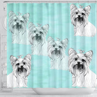 Yorkie Dog Sketch Print Shower Curtain-Free Shipping - Deruj.com
