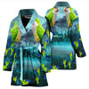 Monk Parakeet Parrot Print Women's Bath Robe-Free Shipping - Deruj.com