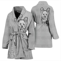 Yorkie Dog Print Women's Bath Robe-Free Shipping - Deruj.com