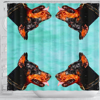 Doberman Pinscher Dog Vector Art Print Shower Curtains-Free Shipping - Deruj.com