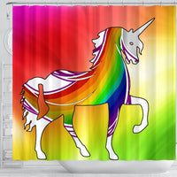 Multicolor Unicorn Print Shower Curtain-Free Shipping - Deruj.com
