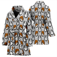 American Staffordshire Terrier Dog Pattern Print Women's Bath Robe-Free Shipping - Deruj.com