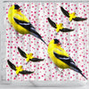 American Goldfinch Bird On Hearts Print Shower Curtains-Free Shipping - Deruj.com