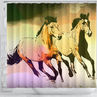 Mountain Pleasure Horse Print Shower Curtain-Free Shipping - Deruj.com