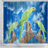 Rose Ringed Parakeet Print Shower Curtains-Free Shipping - Deruj.com