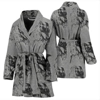 Saluki Dog Print Women's Bath Robe-Free Shipping - Deruj.com