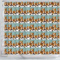 Cardigan Welsh Corgi Dog In Lots Print Shower Curtains-Free Shipping - Deruj.com