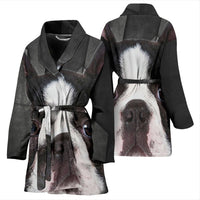 Boston Terrier Print Women's Bath Robe-Free Shipping - Deruj.com
