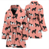 Newfoundland Dog Pattern Print Women's Bath Robe-Free Shipping - Deruj.com