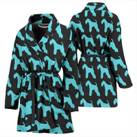 Lakeland Terrier Dog Pattern Print Women's Bath Robe-Free Shipping - Deruj.com