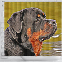 Rottweiler Dog Art Print Shower Curtains-Free Shipping - Deruj.com