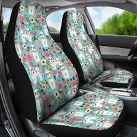 Shih Tzu Dog Floral Print Car Seat Covers-Free Shipping - Deruj.com